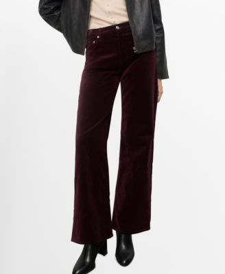 MANGO - Women's Wide-Leg Velvet Jeans