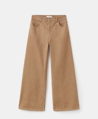 MANGO - Women's Wide-Leg Mid-Rise Loose-Fit Jeans
