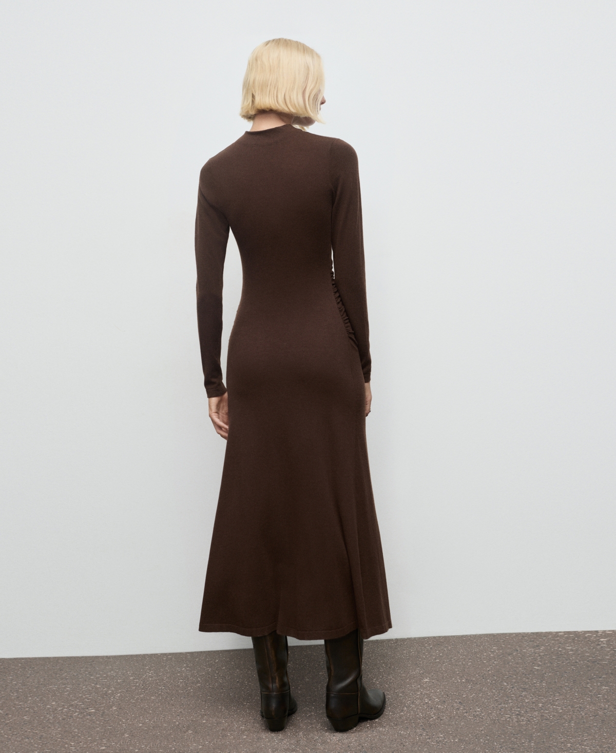 Mango Women's Perkins-Neck Knitted Dress