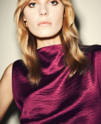 Women's Creased Effect Satin Dress