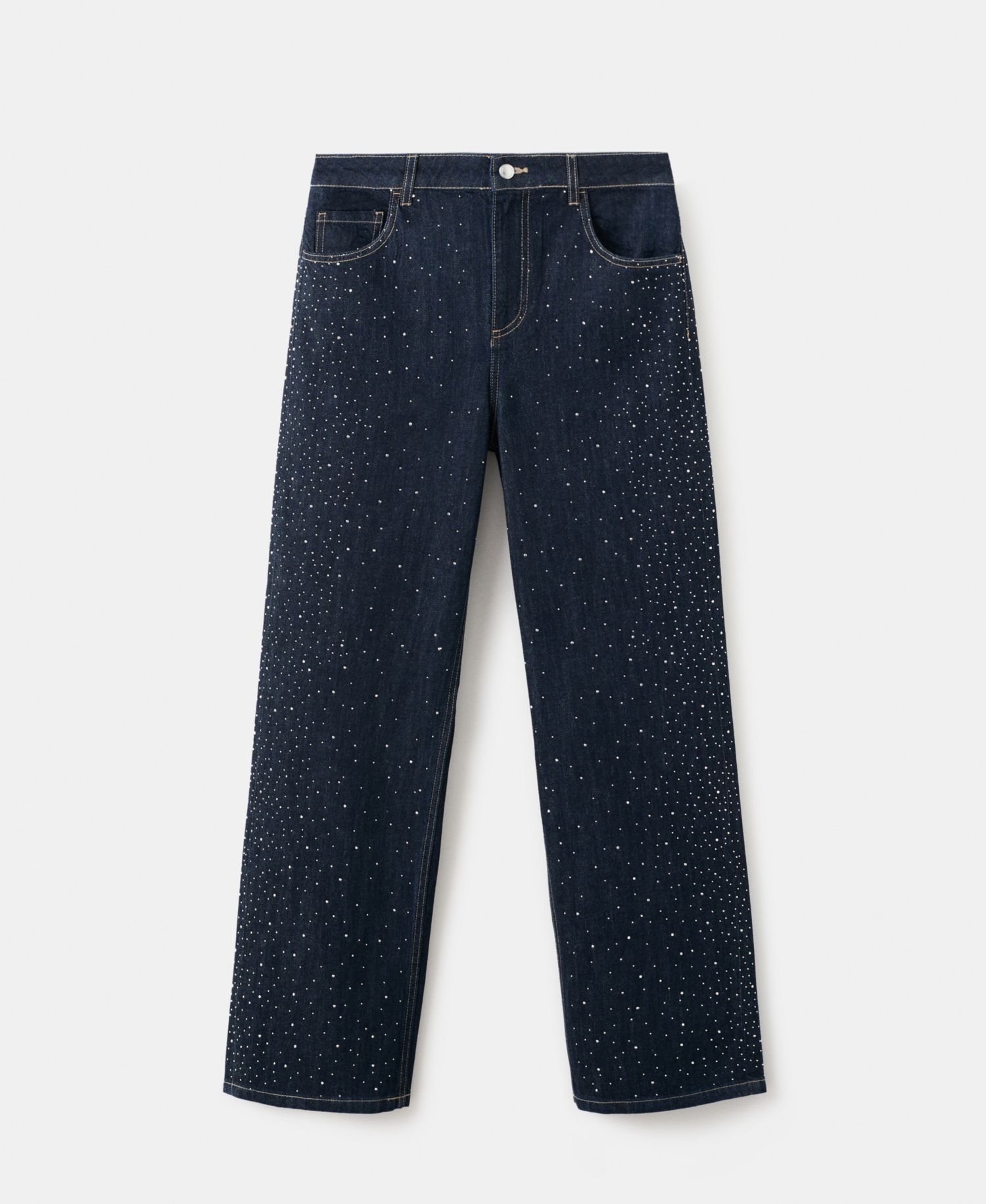 Women's Rhinestone Detail Straight Jeans