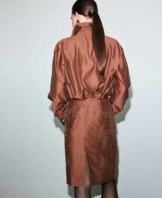 Women's Rhinestones Lyocell Shirt