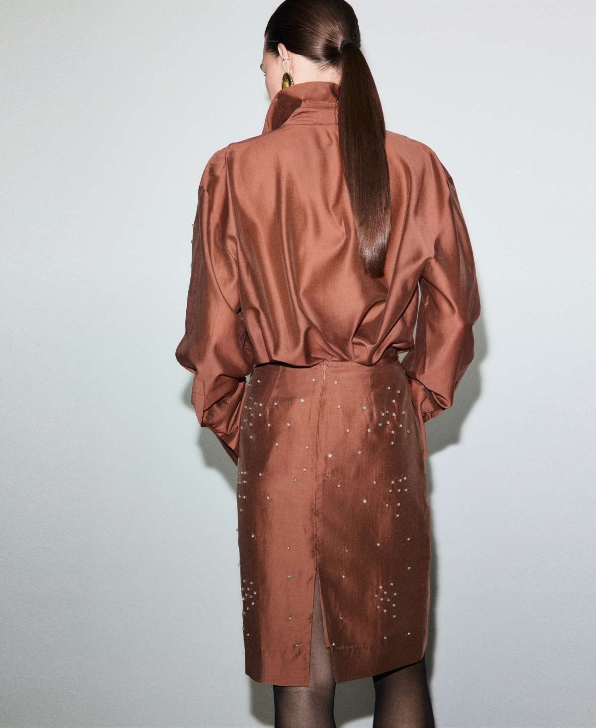 Mango Women's Rhinestones Lyocell Shirt