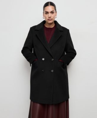 Women's Double-Breasted Wool Blend Coat