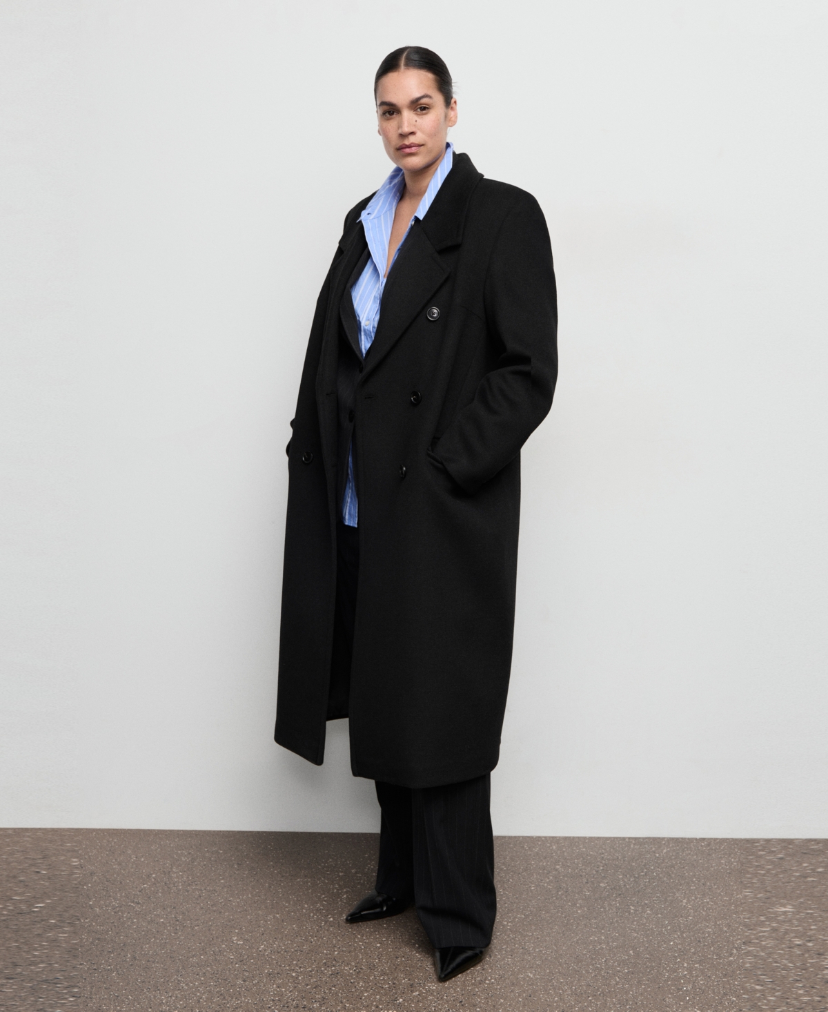 Mango Women's Double-Breasted Wool Coat