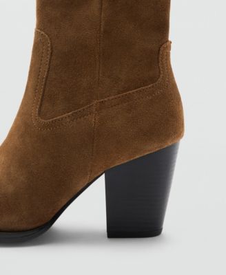 Women's Suede Block-Heel Boots
