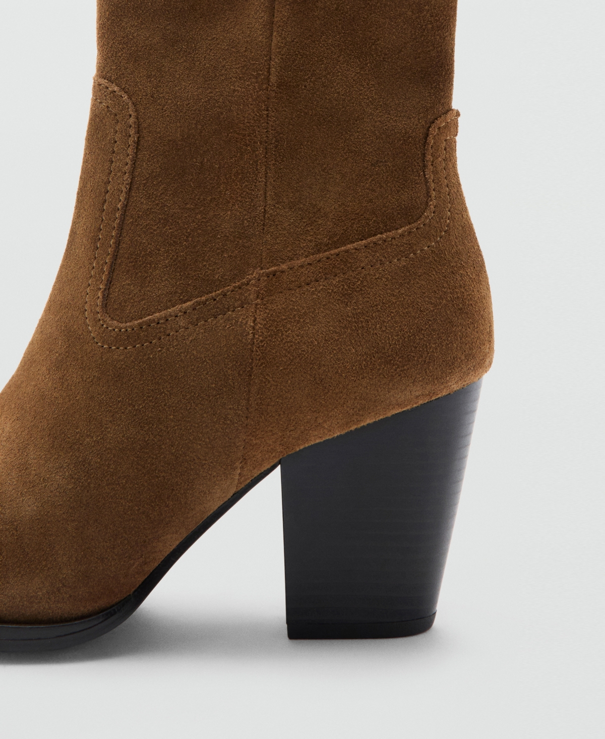 Mango Women's Suede Block-Heel Boots