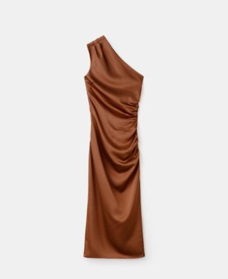 MANGO - Women's Asymmetrical Satin Dress