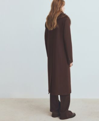 Women's Fur Collar Wool Coat