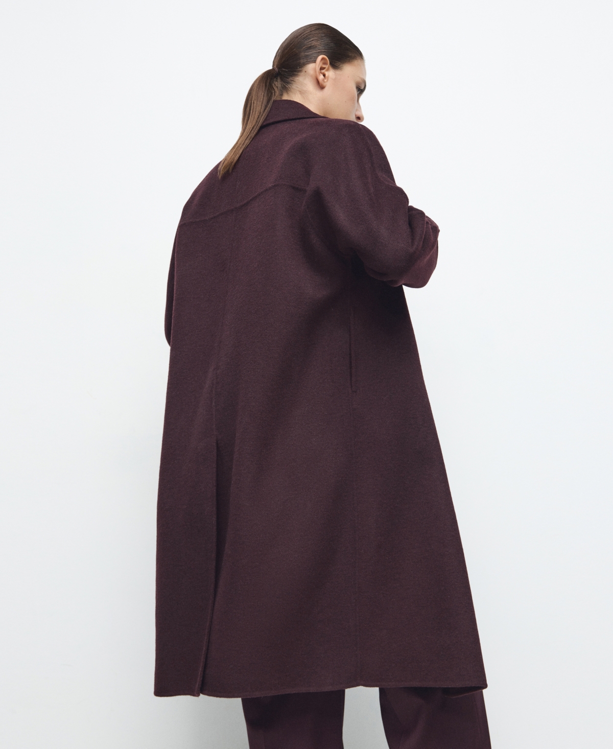 Mango Women's Handmade Oversized Wool Coat