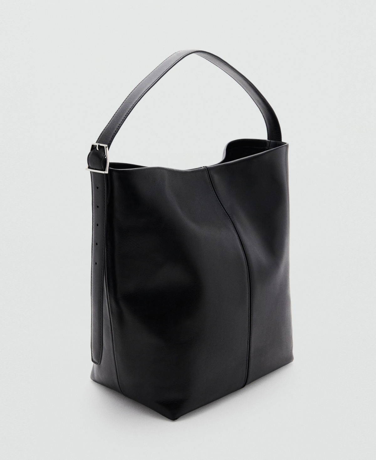 Mango Women's Leather Bucket Bag