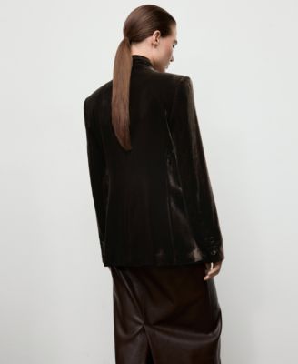 Women's Structured Velvet Blazer