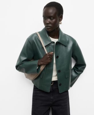 MANGO - Women's Pockets Faux-Effect Jacket