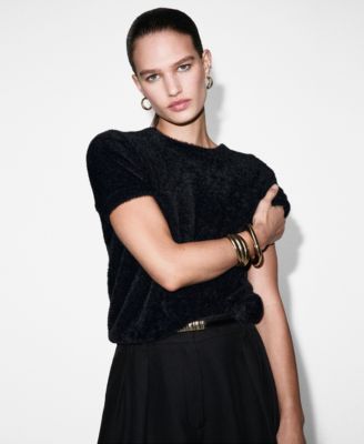 MANGO - Women's Faux-Fur Sweater