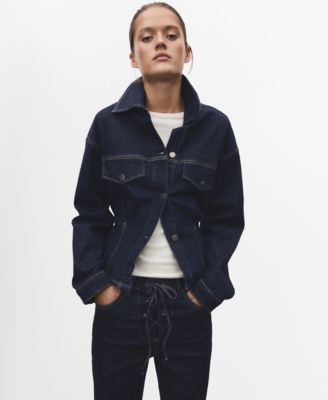 MANGO - Women's Pockets Fitted Denim Jacket