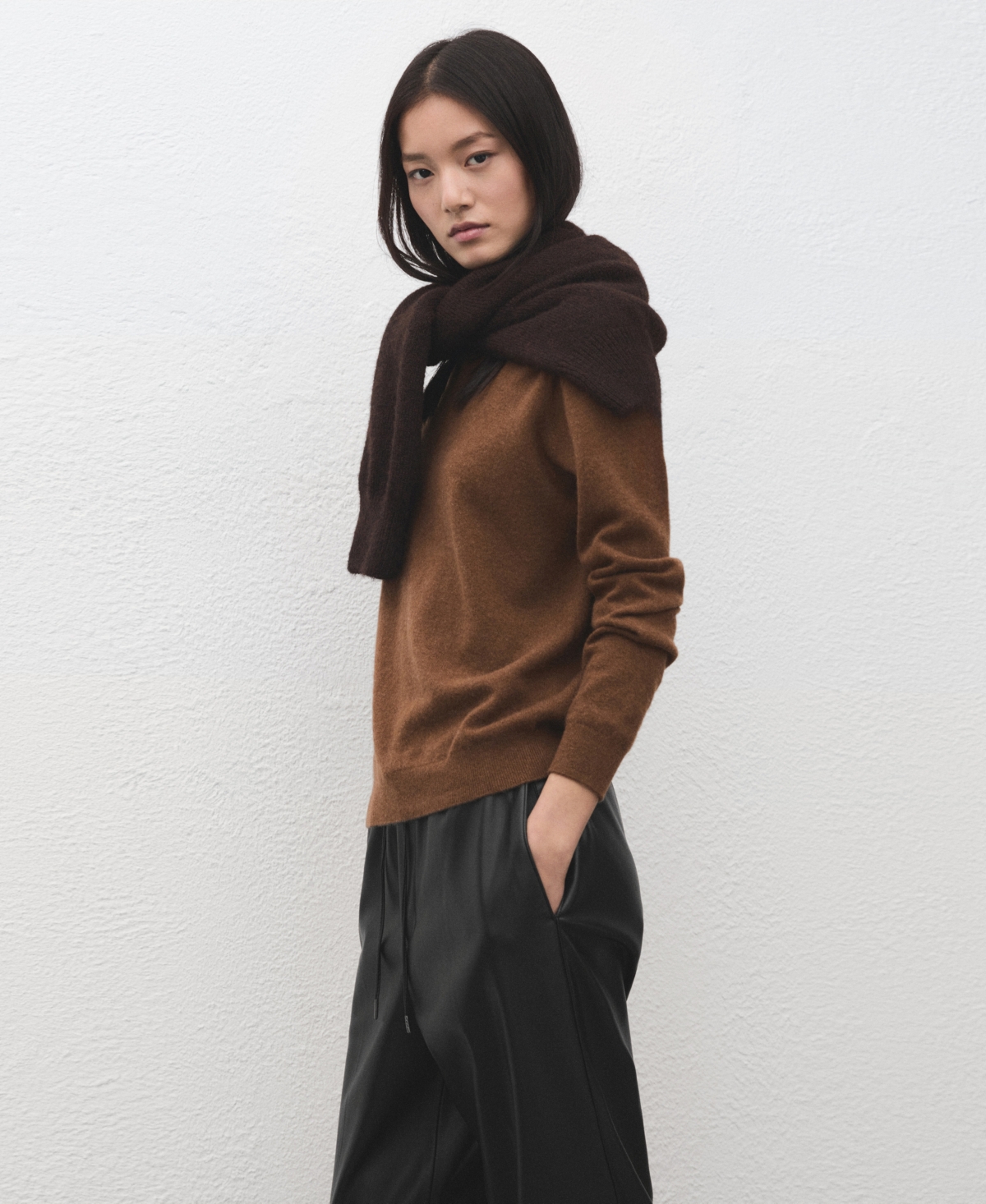 Mango Women's Elastic Waist Faux-Leather Pants