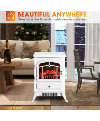 Electric Fireplace Heater with Realistic LED Flames and Logs