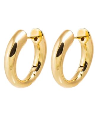 The Solid Rounded Gold-Plated Ring Huggie Earring Combo Set
