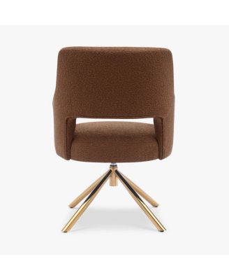 Mid-Century Modern Large Boucle Swivel Accent Arm Chair