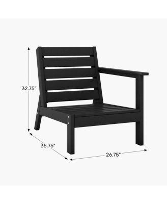 Outdoor Patio HDPE Teak Sectional Sofa with Patio Cushions