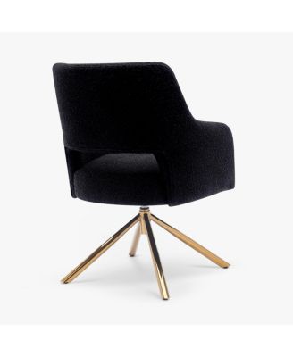 Mid-Century Modern Large Boucle Swivel Accent Arm Chair