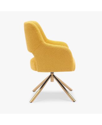 Mid-Century Modern Large Boucle Swivel Accent Arm Chair