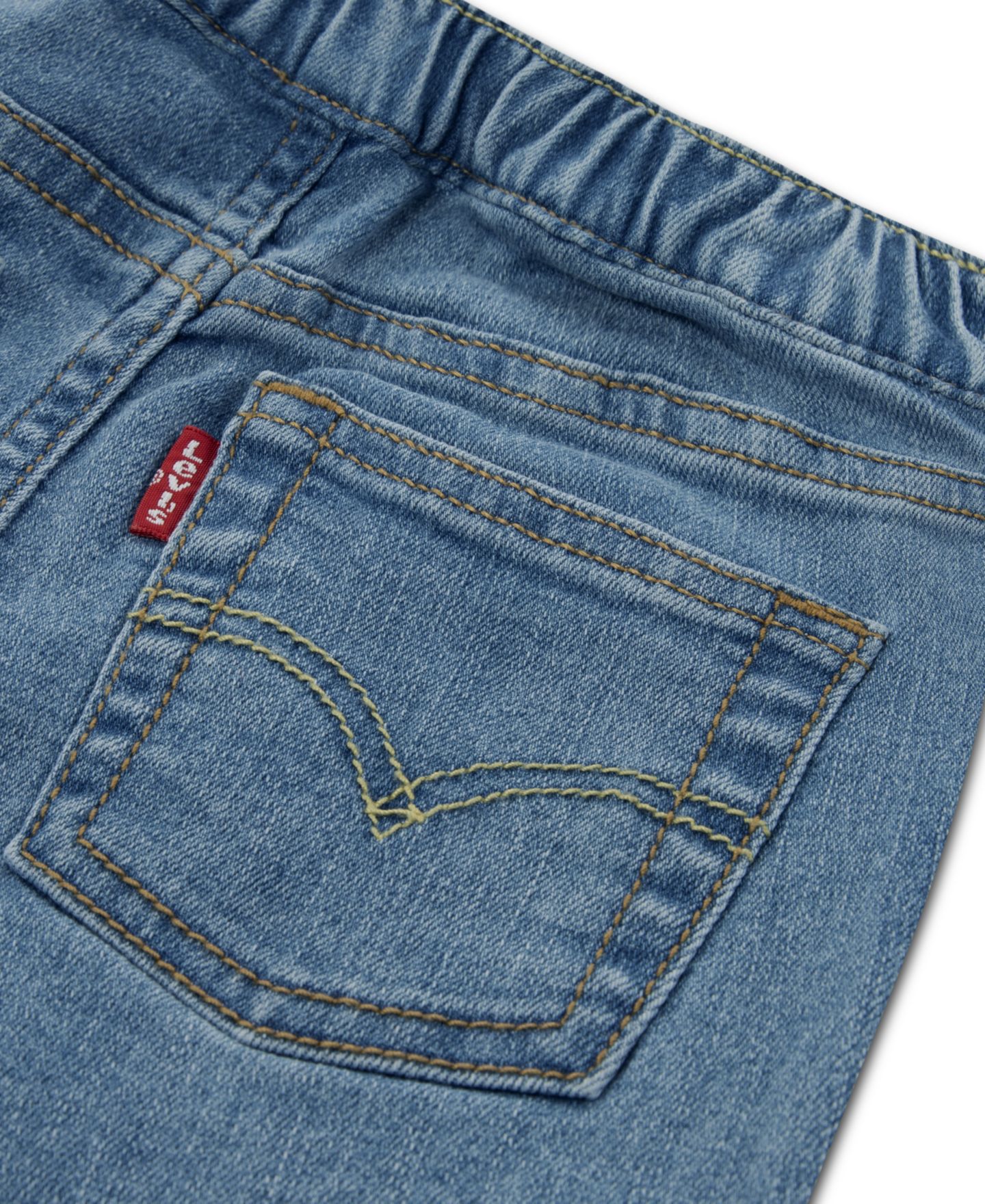 Комплект для мальчика Levi's Skater: футболка и джинсовые шорты, 2 предмета, цвет: Яркий белый / Синий — фото 4