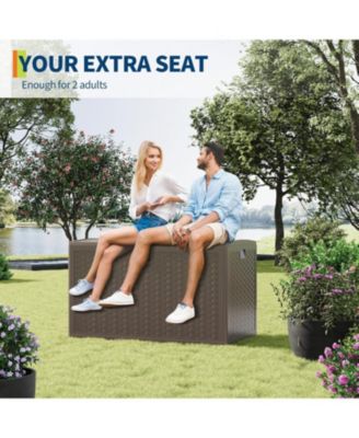 120-Gallon Outdoor Storage Box with Waterproof Lockable Design, Durable Deck Organizer for Patio Furniture, Packages and Garden Tools