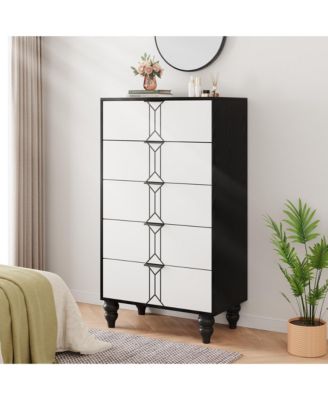 5-Drawer Dresser with Large Storage and Display Top – Perfect for Organized Living