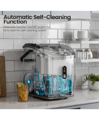 Nugget Ice Makers Countertop, Pellet Ice Maker Machine with Soft Chewable Ice, 34lbs/Day, Pebble Ice Maker Countertop with Self-Cleaning