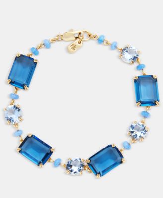 Lauren Ralph Lauren Gold-Tone Mixed Cut Stone Chain Link Bracelet - BLUE MULTI 68$