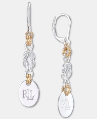 Logo Knot Gold-Tone Linear Earrings