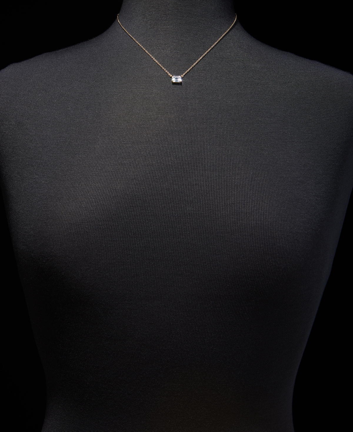 Lauren Ralph Lauren Gold-Tone Cubic Zirconia Solitaire Pendant Necklace, 16" + 3" extender