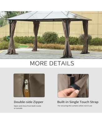 9.84' x 11.8' Gazebo Sidewall Set with Hooks/C-Rings,