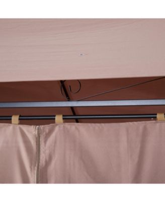 9.2 x 9.7 ft Outdoor Gazebo w/ Curtains for Patio Backyard,
