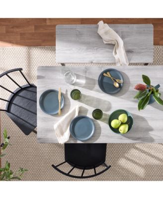 4-Piece Dining Kitchen Table Set w/ 2 Spindle-Back Chairs, Bench