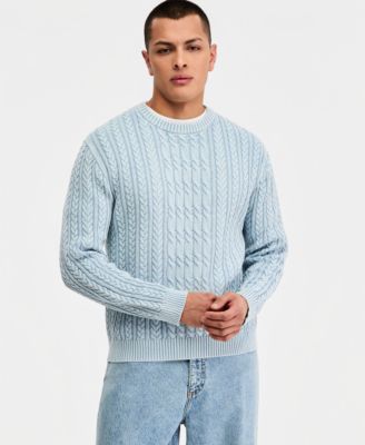 Men's Cotton Fisherman Cable-Knit Sweater
