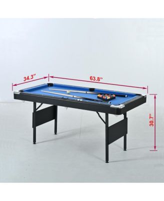 Foldable Pool Table with Cue Sticks & Accessories – Indoor MDF & Steel Billiard