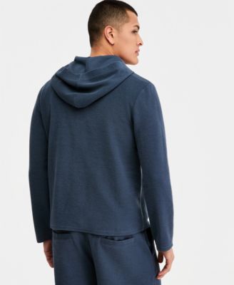 Men's Beach Terry Button-Placket Hoodie