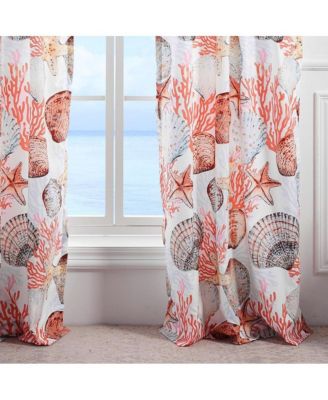 Beach Days Window Panel Pair - 42x84", Coral