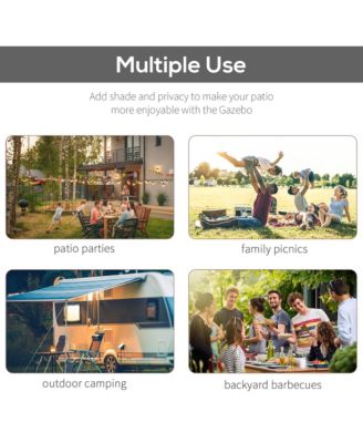 10' x 8' Outdoor Pergola and Patio Gazebo for Garden, Dark