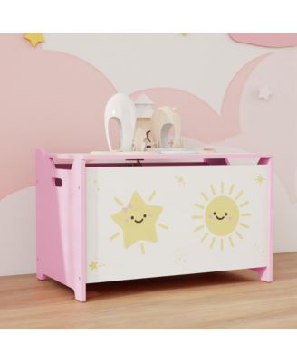 Toy Box for Kids, Toy Chest with Lid, Safety Hinges, Handles,