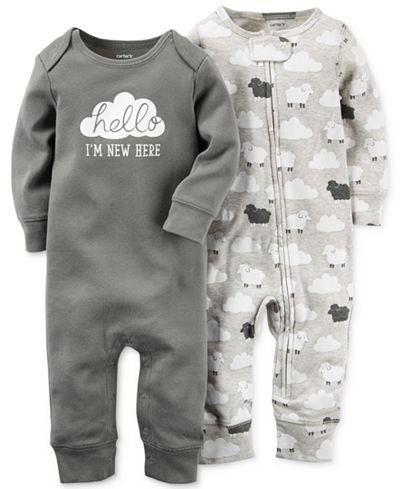 Carter's Baby Boys' or Baby Girls' 2-Pack Little Lamb Coveralls