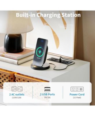 4-Drawer Dresser with USB Charging Station, LED Lighting & Power Outlets, Modern Storage Cabinet for Bedroom or Entryway