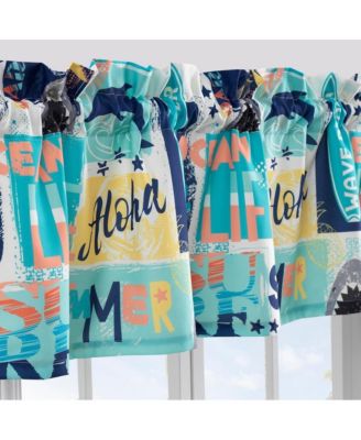 Greenland Home Fashion Wave Rider Rod Pocket Darcy Window Curtain Valance - Blue 84x16"