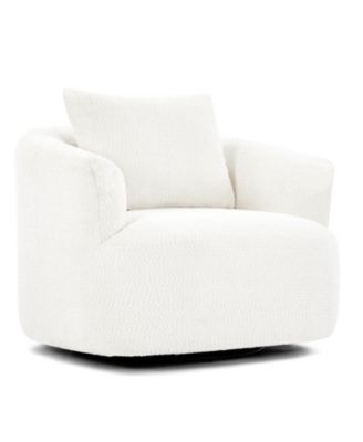 360° Swivel Accent Chair Sofa with Throw Pillow, Light Gray