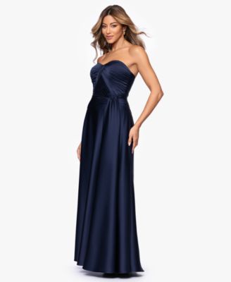 Women's Hammered Satin Strapless Gown