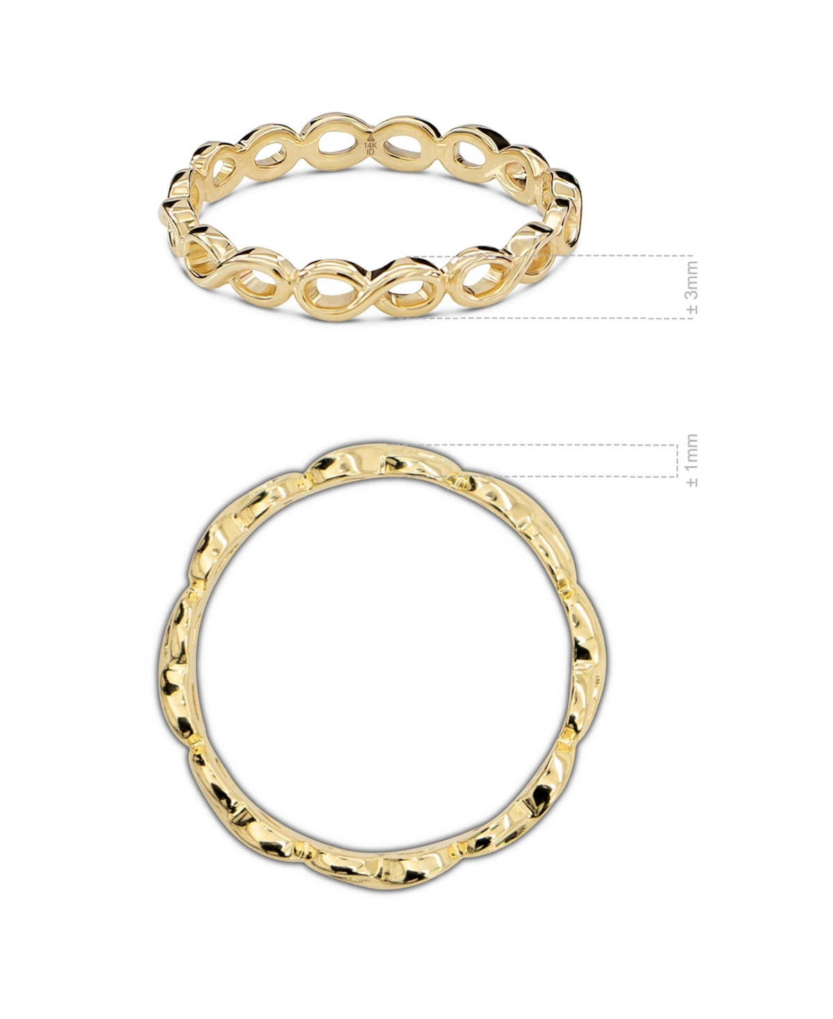 Devata Infinity Ring in 14K Gold, Size 8