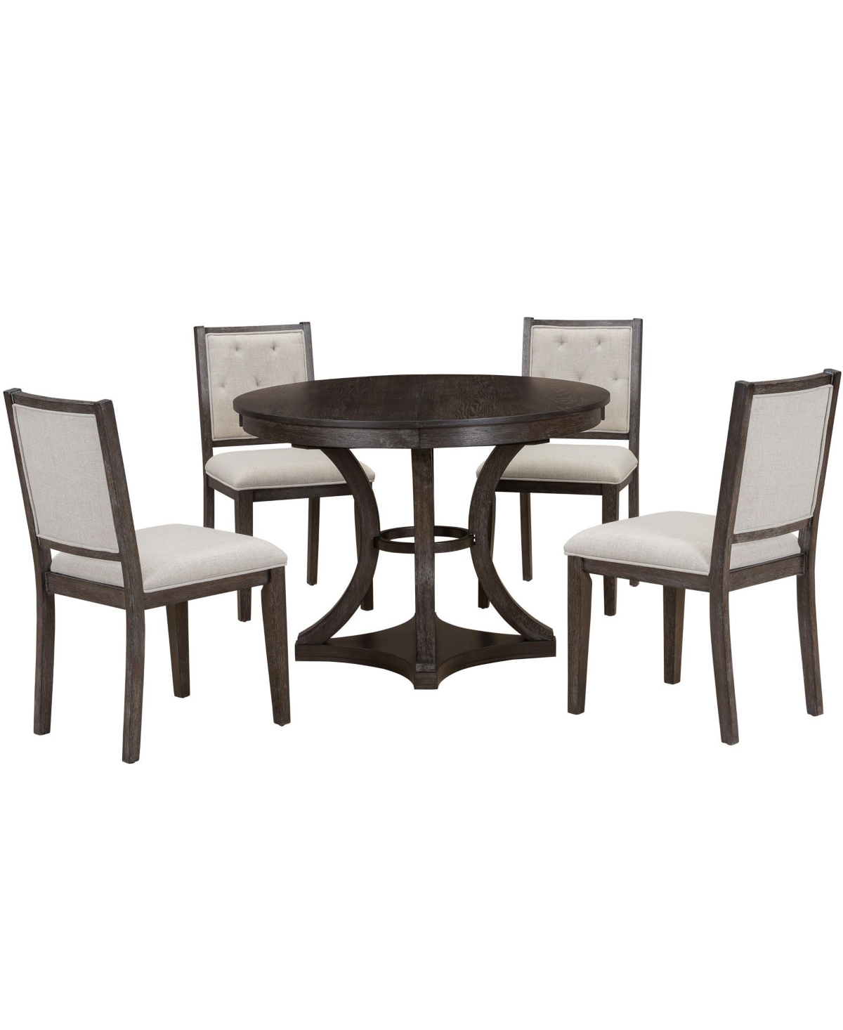 Streamdale Retro 5-Piece Extendable Dining Set (Espresso)