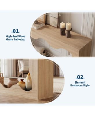 63" Brown Console Table with Storage, Narrow Sofa Table for Entryway, Hallway or Behind Couch